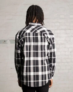 Saint Morta Mulberry Long Sleeve Flannel Shirt Black/White -Culture Kings 02044782 YB012 mens 00040