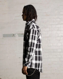 Saint Morta Mulberry Long Sleeve Flannel Shirt Black/White -Culture Kings 02044782 YB012 mens 00060