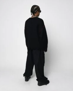 Loiter Fable Distressed Knit Sweater Black -Culture Kings 02045279 YB001 mens 030