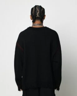Loiter Fable Distressed Knit Sweater Black -Culture Kings 02045279 YB001 mens 070