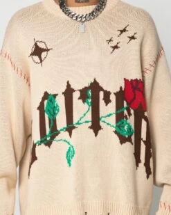 Loiter Fable Distressed Knit Sweater Stone -Culture Kings 02045279 YS400 mens 050