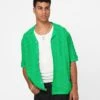 XXIII Lorenzo Knit Button Up Shirt Green -Culture Kings 02045287 YG600 mens 0010
