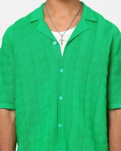 XXIII Lorenzo Knit Button Up Shirt Green -Culture Kings 02045287 YG600 mens 0030