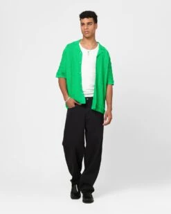 XXIII Lorenzo Knit Button Up Shirt Green -Culture Kings 02045287 YG600 mens 0070