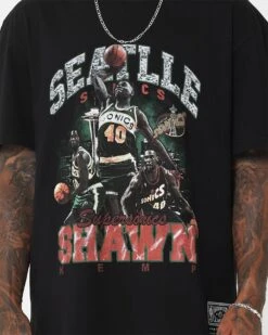 Mitchell & Ness Seattle SuperSonics Shawn Kemp Bling T-Shirt Black -Culture Kings 02045513 YB001 mens 0030
