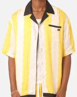 99 Cabana Bowling Short Sleeve Button Up Shirt Yellow/Off White -Culture Kings 02045523 YY080 mens 0060