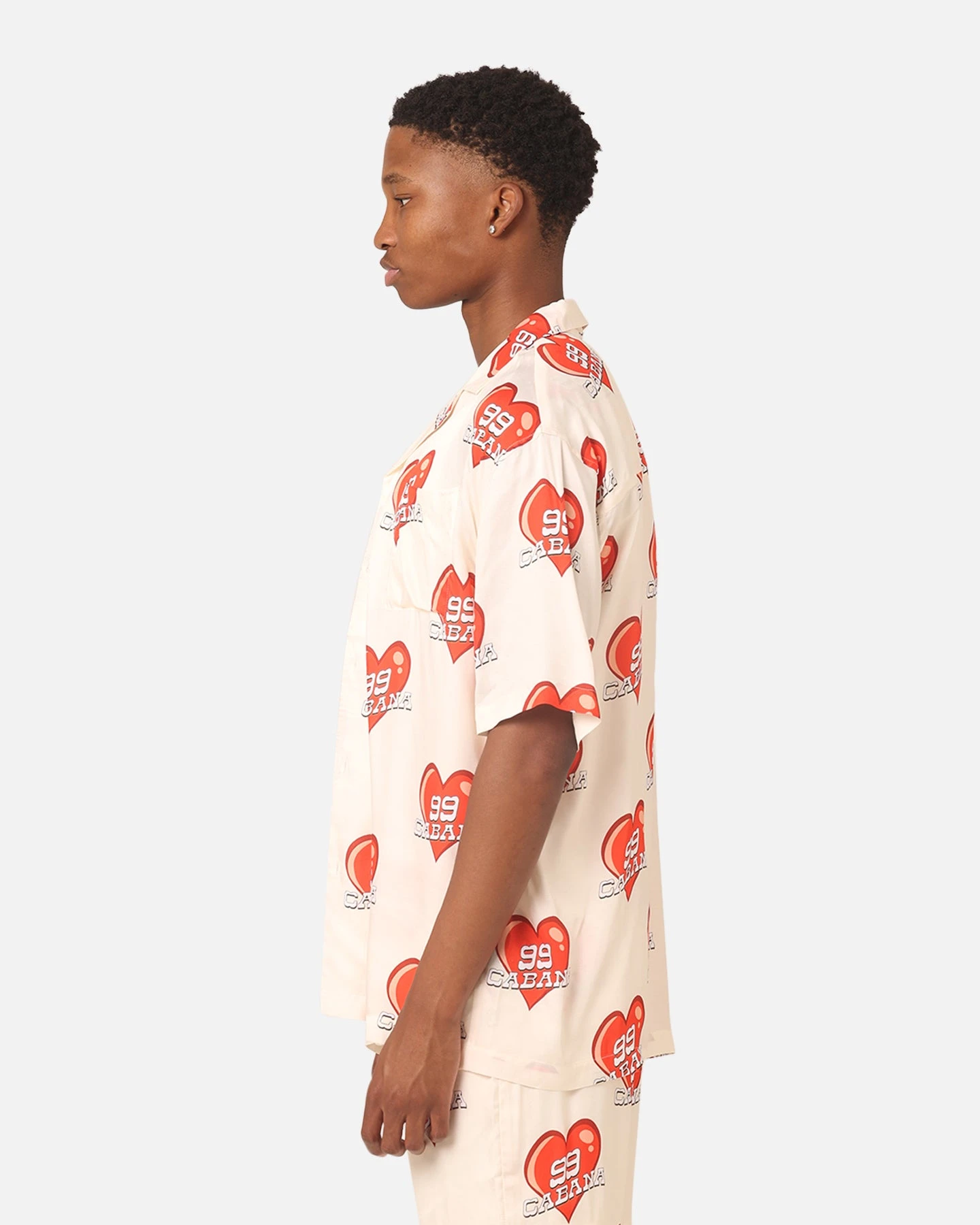 99 Cabana Roaming Hearts Short Sleeve Button Up Shirt Off White/Red 8 99 Cabana Roaming Hearts Short Sleeve Button Up Shirt Off White/Red - Image 6