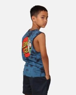 Santa Cruz Kids' Beware Dot Tie Dye Muscle T-Shirt Blue Tie Dye -Culture Kings 02045531 YX012 default 020