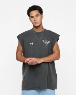 Saint Morta Momento Mori Muscle T-Shirt Black Wash -Culture Kings 02045627 YB295 default 0020