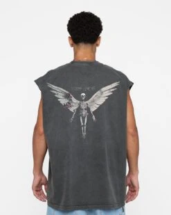 Saint Morta Momento Mori Muscle T-Shirt Black Wash -Culture Kings 02045627 YB295 default 0050