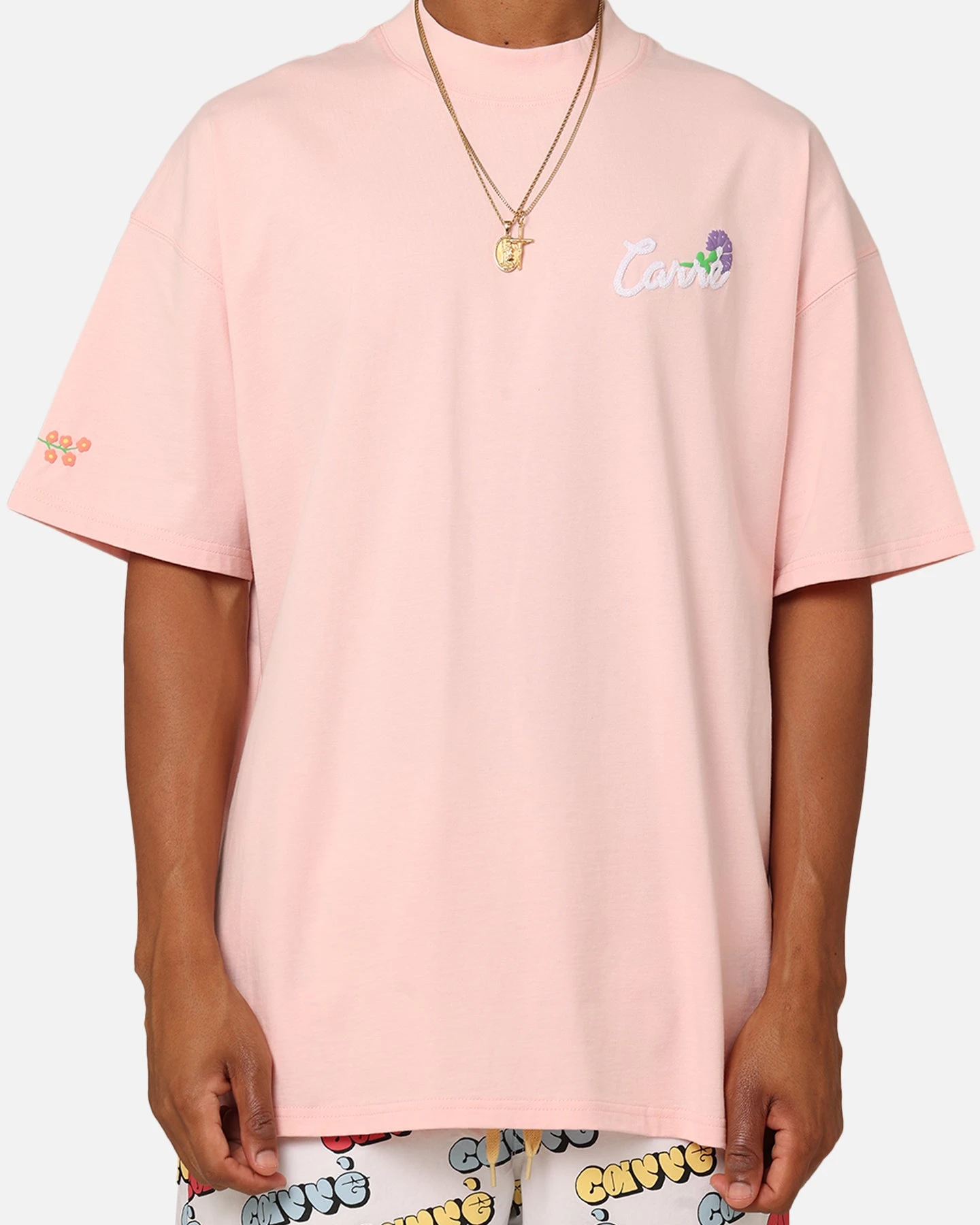 Carre Floraux Oversized T-Shirt Pink 6 Carre Floraux Oversized T-Shirt Pink - Image 4