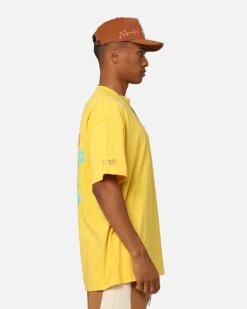 Carre Floraux Oversized T-Shirt Yellow -Culture Kings 02045635 YY001 mens 0060