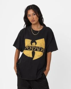 Wu Tang Brand Limited Logo Wings T-Shirt Black Wash