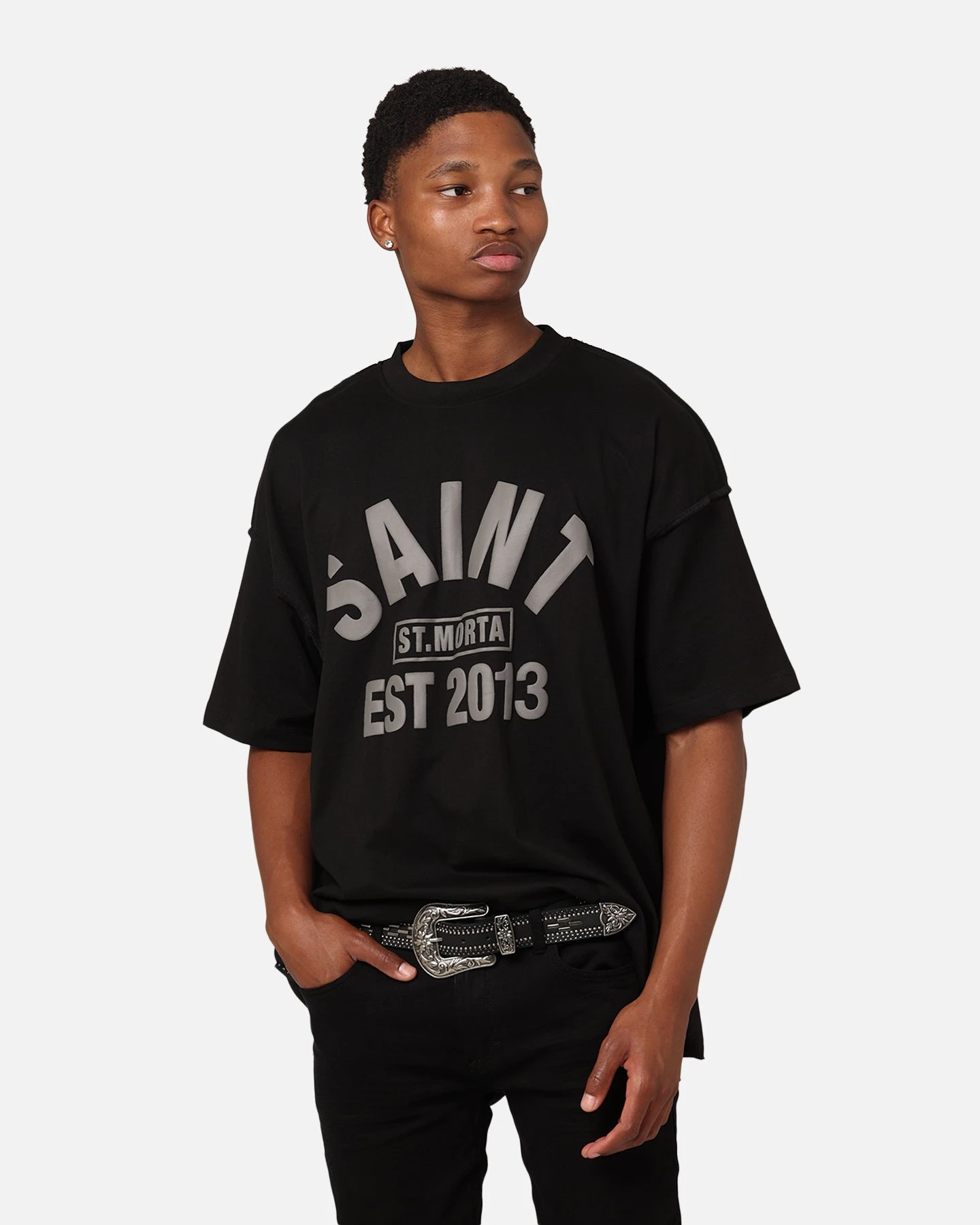 Saint Morta St Morta Boxy T-Shirt Black/Black 3 Saint Morta St Morta Boxy T-Shirt Black/Black