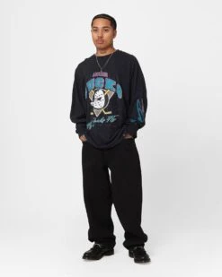 Majestic Athletic Anaheim Ducks Fly Long Sleeve Crewneck Faded Black -Culture Kings 02045915 YB554 mens 0020