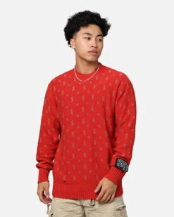 Ksubi Allstar Knit Torch Crewneck Red
