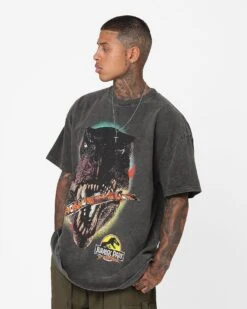 American Thrift X Jurassic Park 30th Anniversary Heavyweight Vintage T-Shirt Black Wash -Culture Kings 02046072 YB295 mens 0070