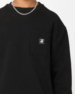 Majestic Athletic Anaheim Ducks Stat Pocket Crewneck Sweatshirt Black -Culture Kings 02046156 YB001 mens 0030