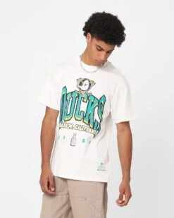 Majestic Athletic Anaheim Ducks Super Champ Arch T-Shirt Vintage White -Culture Kings 02046160 YV003 mens 0060