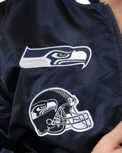 New Era X Alpha Series X NFL Seattle Seahawks MA-1 Bomber Jacket Navy/Black 32 New Era X Alpha Series X NFL Seattle Seahawks MA-1 Bomber Jacket Navy/Black -Culture Kings 02046260 YN208 mens 0100