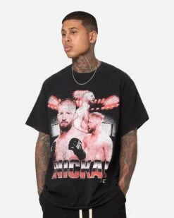 UFC By Goat Crew Bo Nickal Vintage T-Shirt Black Wash -Culture Kings 02046307 YB295 mens 0060