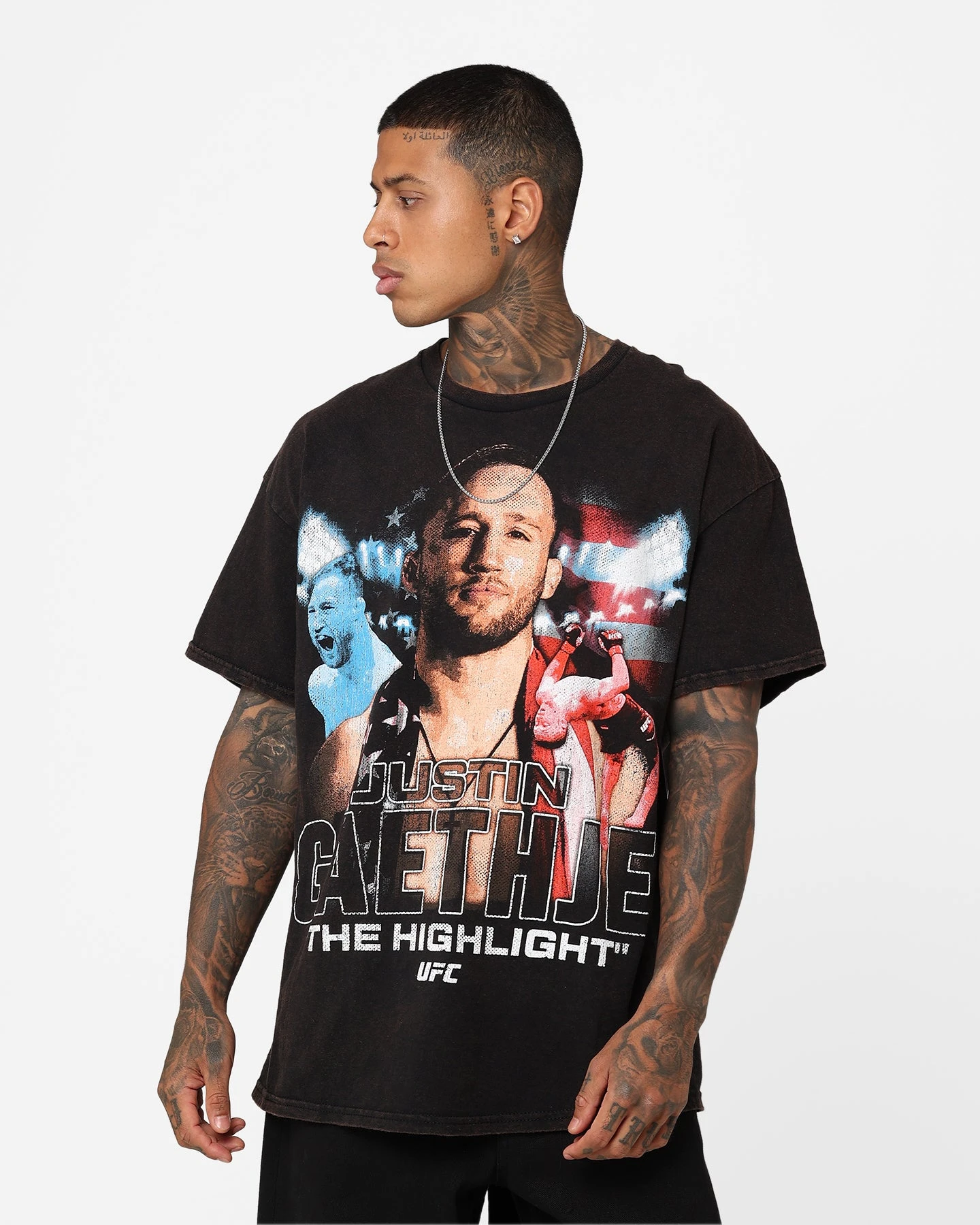 UFC By Goat Crew The Highlight Justin Gaethje Vintage T-Shirt Black Wash 3 UFC By Goat Crew The Highlight Justin Gaethje Vintage T-Shirt Black Wash