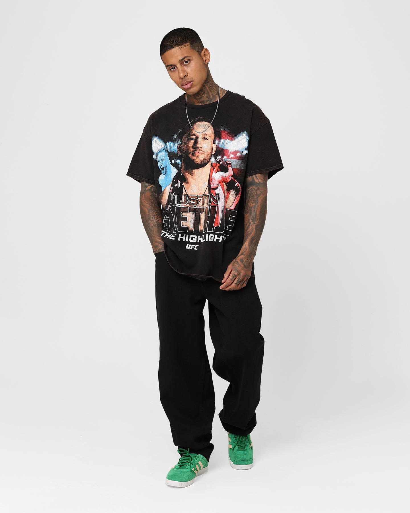 UFC By Goat Crew The Highlight Justin Gaethje Vintage T-Shirt Black Wash 4 UFC By Goat Crew The Highlight Justin Gaethje Vintage T-Shirt Black Wash - Image 2