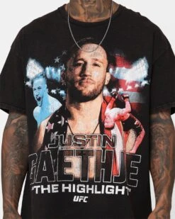 UFC By Goat Crew The Highlight Justin Gaethje Vintage T-Shirt Black Wash 10 UFC By Goat Crew The Highlight Justin Gaethje Vintage T-Shirt Black Wash -Culture Kings 02046309 YB295 mens 0032