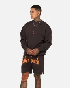 Fallen Breed Monogram Crewneck Dark Charcoal/Orange -Culture Kings 02046533 YD986 mens 0070