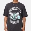 Mitchell & Ness Charlotte Hornets Ice Blue Logo T-Shirt Faded Black -Culture Kings 02046541 YB554 mens 00010