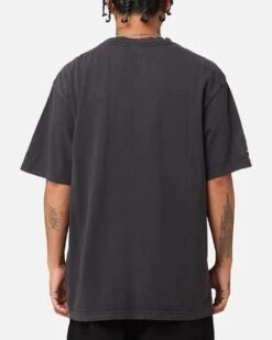 Mitchell & Ness Charlotte Hornets Ice Blue Logo T-Shirt Faded Black -Culture Kings 02046541 YB554 mens 00030