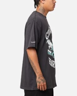 Mitchell & Ness Charlotte Hornets Ice Blue Logo T-Shirt Faded Black -Culture Kings 02046541 YB554 mens 00040