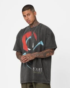 American Thrift X DC 1993 Batman Heavyweight Vintage T-Shirt Black Wash -Culture Kings 02046557 YB295 mens 00070