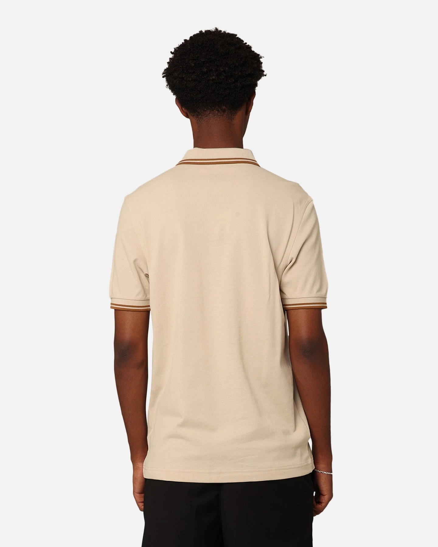 Fred Perry Twin Tipped Polo Shirt Oatmeal 6 Fred Perry Twin Tipped Polo Shirt Oatmeal - Image 4