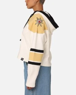 '47 BRAND 47 Brand Women's Vegas Golden Knights Cropped Lacer Hoodie White Wash -Culture Kings 02046883 YW449 womens 0050