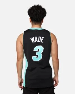 Mitchell & Ness Miami Heat Dwyane Wade '12-13 Swingman Jersey Black/Ice Blue -Culture Kings 02046979 YD914 mens 0050