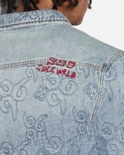 Ksubi X Juice Wrld K9 Stone Quilted Long Sleeve Shirt Denim -Culture Kings 02047403 YD300 mens 0040