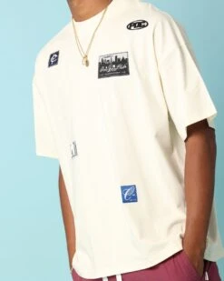Carré Patchwork Oversized T-Shirt Off White -Culture Kings 02047604 YO007 mens 000060