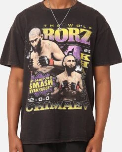 UFC By Goat Crew Khamzat Chimaev Borz Vintage T-Shirt Black Wash -Culture Kings 02047656 YB295 mens 0040