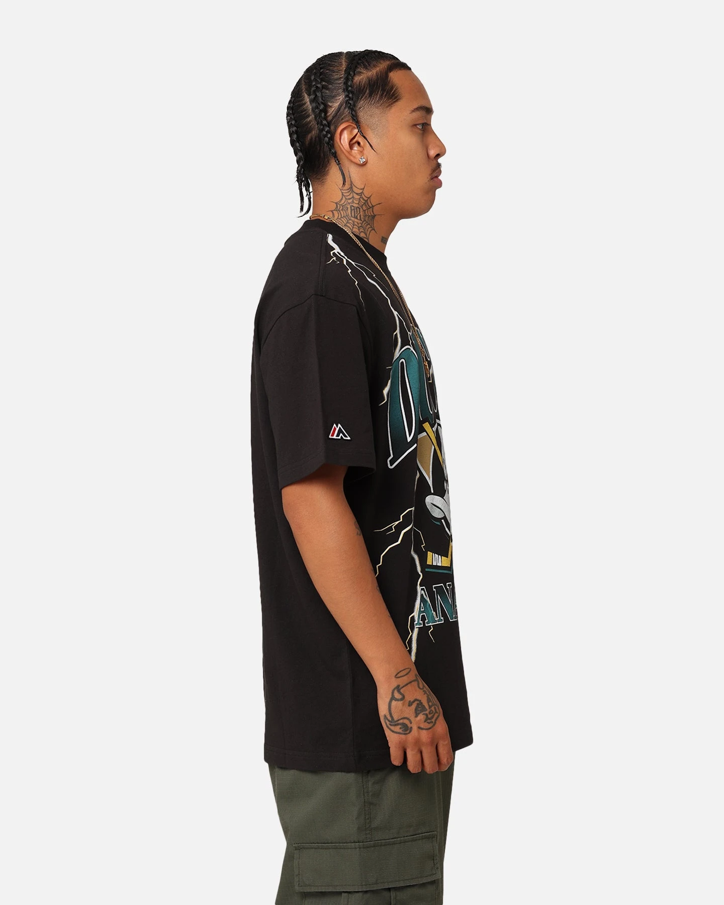 Majestic Athletic Anaheim Ducks Team Lightning Helmet T-Shirt Black 7 Majestic Athletic Anaheim Ducks Team Lightning Helmet T-Shirt Black - Image 5