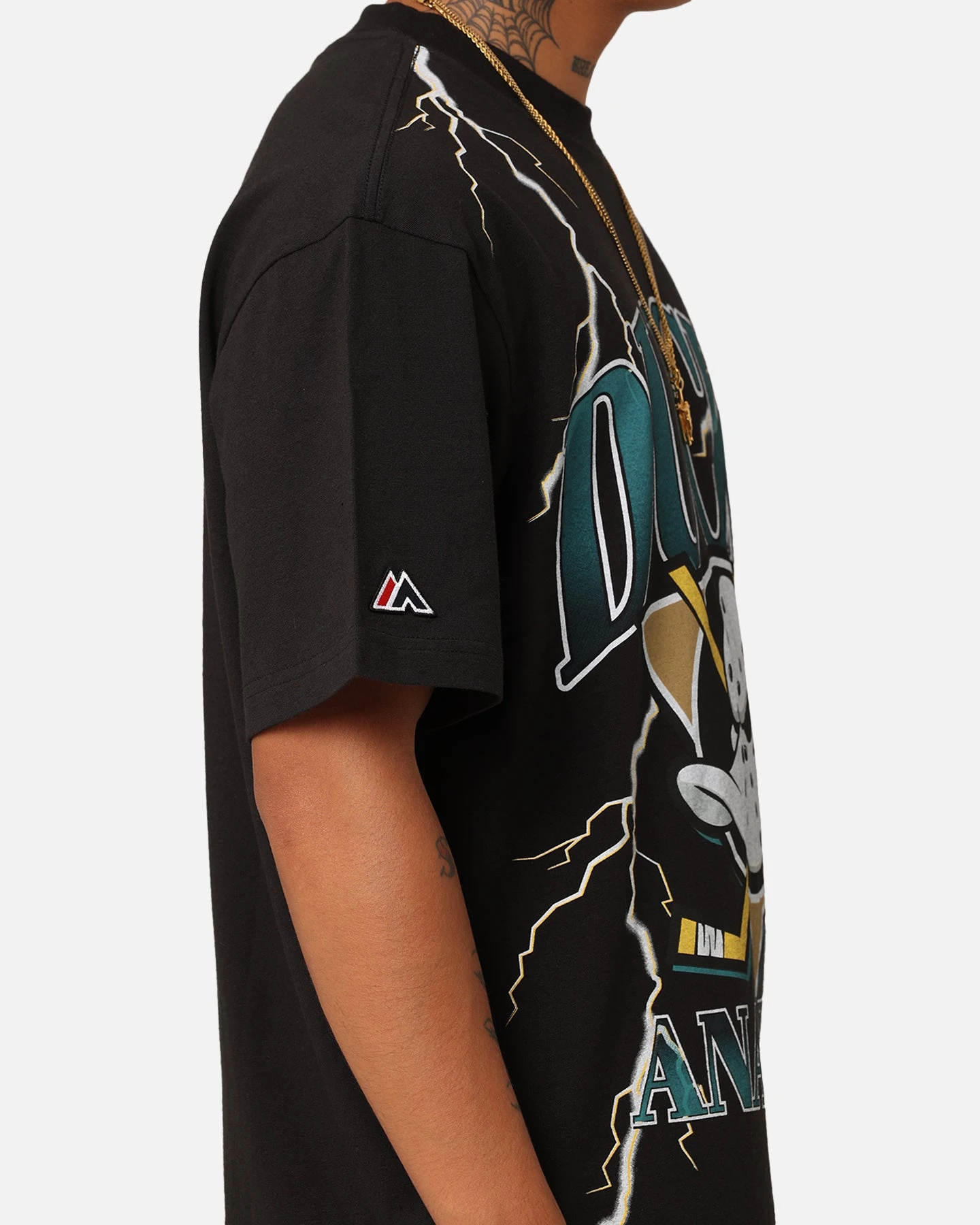 Majestic Athletic Anaheim Ducks Team Lightning Helmet T-Shirt Black 9 Majestic Athletic Anaheim Ducks Team Lightning Helmet T-Shirt Black - Image 7