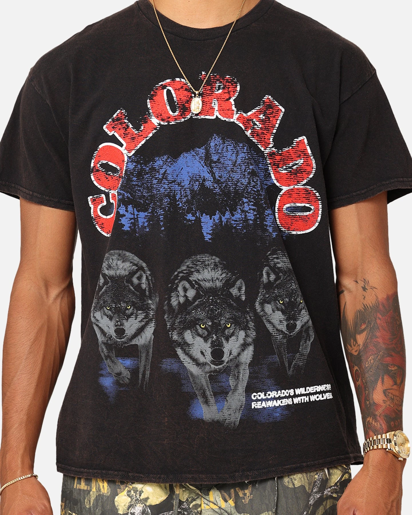American Thrift Colorado Wolf Vintage T-Shirt Black Wash 6 American Thrift Colorado Wolf Vintage T-Shirt Black Wash - Image 4