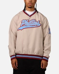 New Era Philadelphia Phillies Sports Classics Pullover Windbreaker Stone/OTC