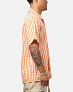 Carrots By Anwar Badge Button Up Shirt Orange -Culture Kings 02048284 YO200 mens 0040