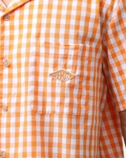Carrots By Anwar Badge Button Up Shirt Orange -Culture Kings 02048284 YO200 mens 0060