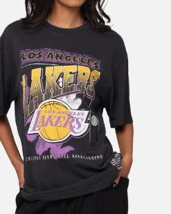 Mitchell & Ness Los Angeles Lakers Brush Off 2.0 T-Shirt Faded Black -Culture Kings 02048296 YB554 womens 0060