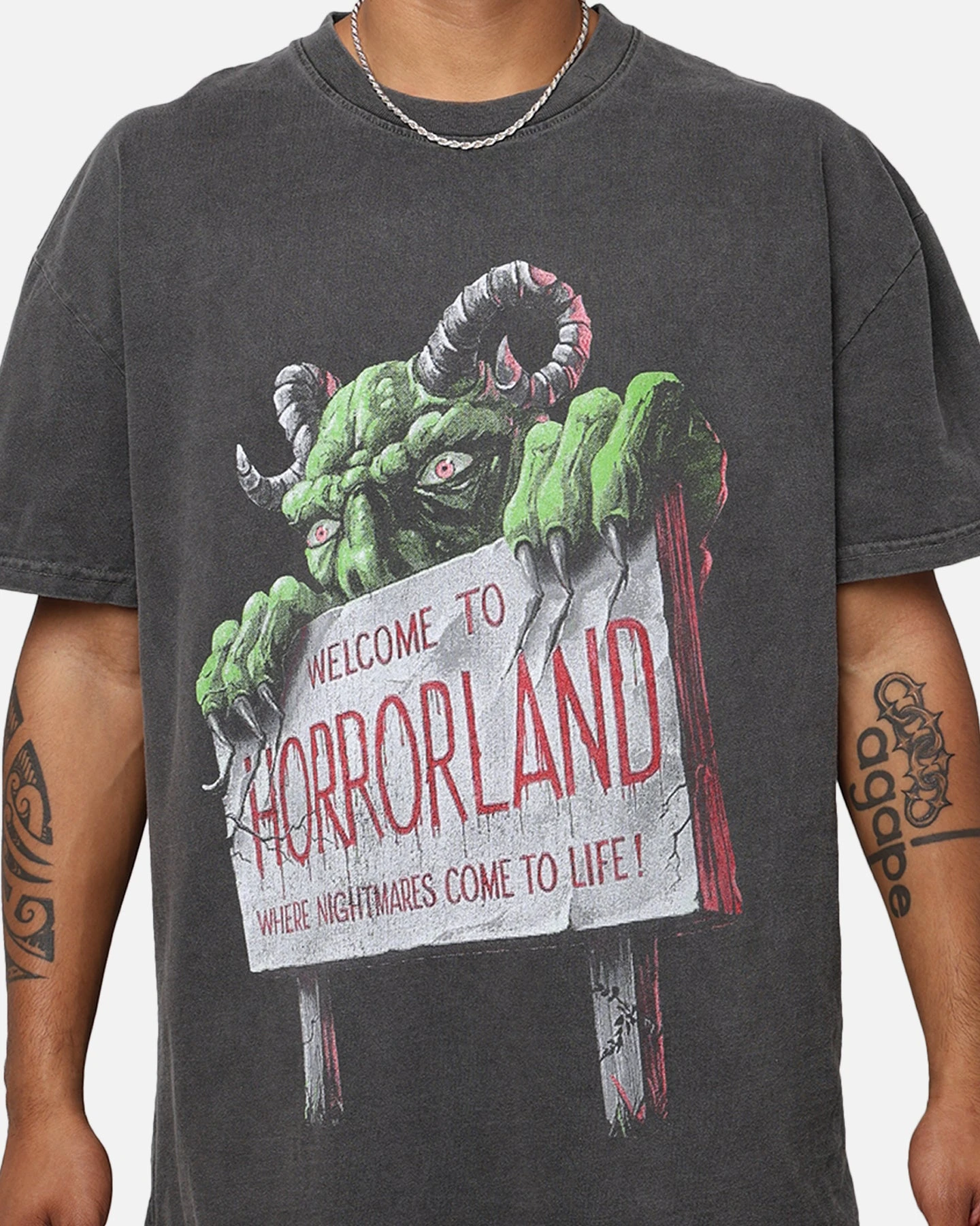 American Thrift X Goosebumps Horrorland Heavyweight T-Shirt Black Wash 5 American Thrift X Goosebumps Horrorland Heavyweight T-Shirt Black Wash - Image 3