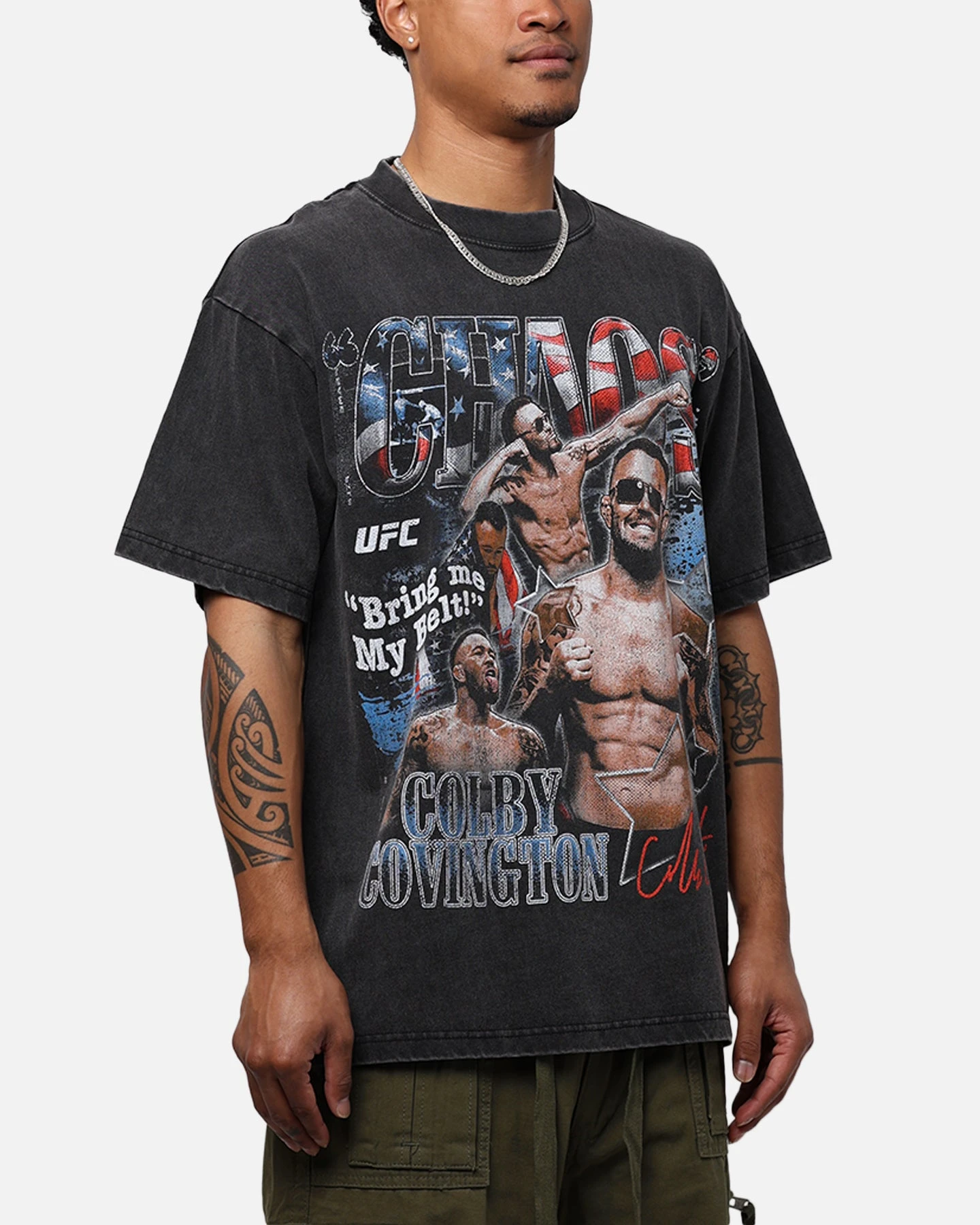 UFC By Goat Crew Colby Covington Belt Vintage T-Shirt Vintage Black 8 UFC By Goat Crew Colby Covington Belt Vintage T-Shirt Vintage Black - Image 6