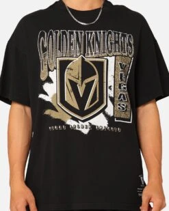 Mitchell & Ness Vegas Golden Knights Brush Off T-Shirt Faded Black -Culture Kings 02048643 YB554 mens 00030