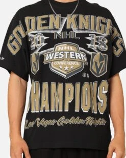 Mitchell & Ness Vegas Golden Knights Conference Champs T-Shirt Faded Black -Culture Kings 02048644 YB554 mens 00040